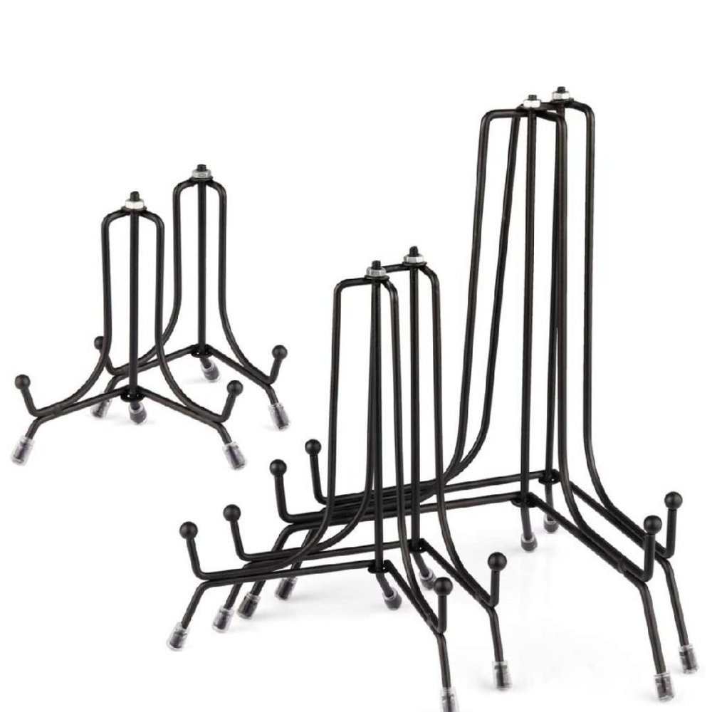 Black Iron Easel Plate Stands for display